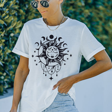 Western Horse Letter Print Graphic T-shirt