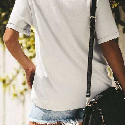 Casual Letter and Car Print Graphic Tee