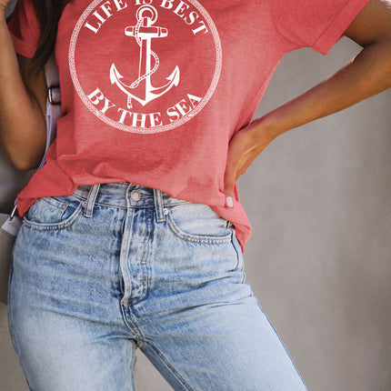 Western Horse Letter Print Graphic T-shirt