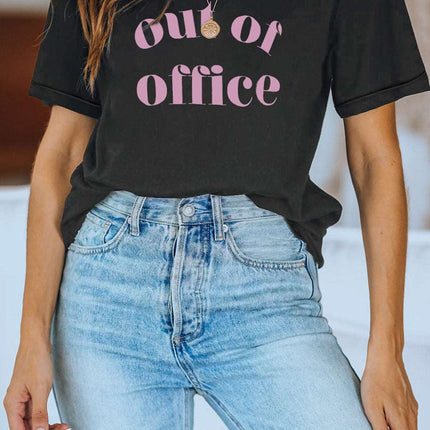 Casual Letter and Car Print Graphic Tee