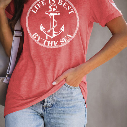 Western Horse Letter Print Graphic T-shirt