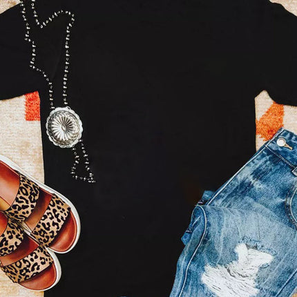 Letters Printed Short Sleeve Graphic T Shirt