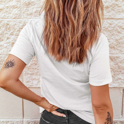 Be Happy Graphic Print Short Sleeve T Shirt