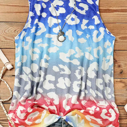 Multicolor Gradient Leopard Tank Top