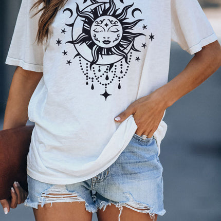 Western Horse Letter Print Graphic T-shirt