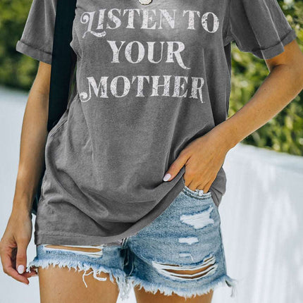 Casual Letter and Car Print Graphic Tee