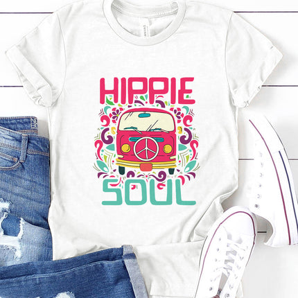 Letters Printed Short Sleeve Graphic T Shirt