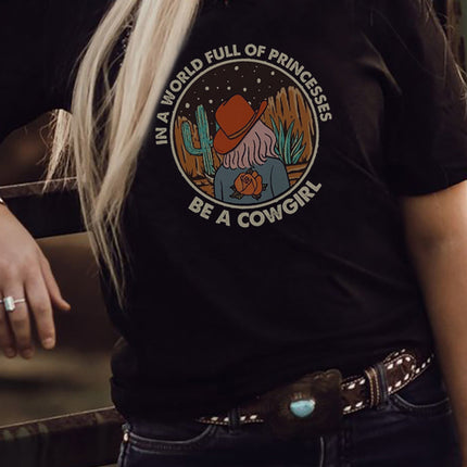 Letters Printed Short Sleeve Graphic T Shirt