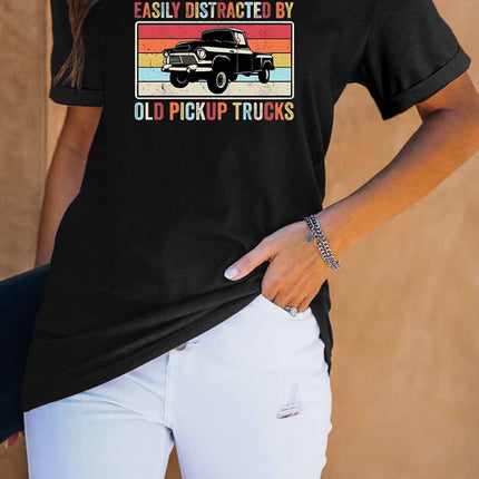 Casual Pick Up Truck Print Graphic Tee