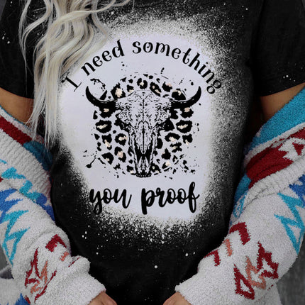 Western Pattern Leopard Letter Print Short Sleeve T-shirt