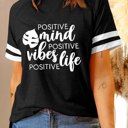 Plain Colorblock Raglan Sleeve T-shirt