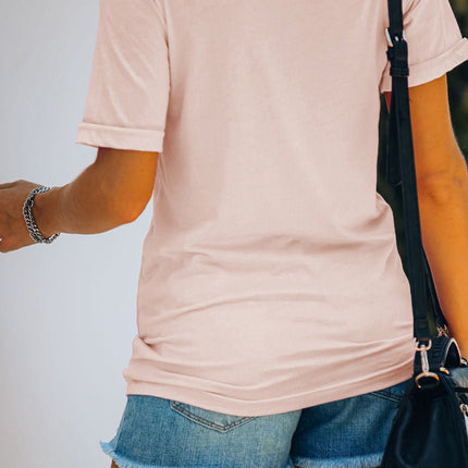 Casual Letter and Car Print Graphic Tee