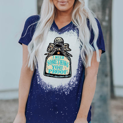 Western Pattern Leopard Letter Print Short Sleeve T-shirt