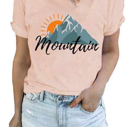 Floral Print Round Neck Short Sleeve Tunic Top