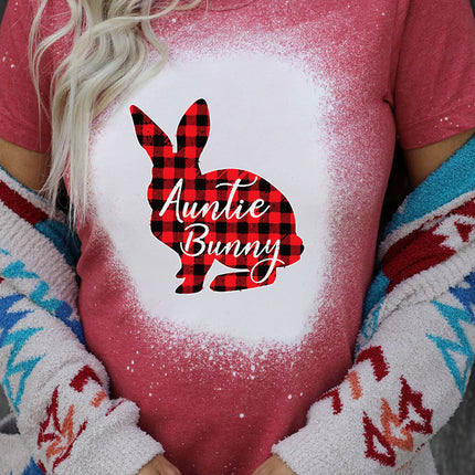 Western Pattern Leopard Letter Print Short Sleeve T-shirt