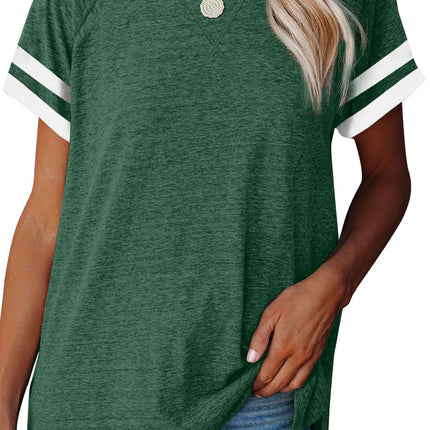 Plain Colorblock Raglan Sleeve T-shirt