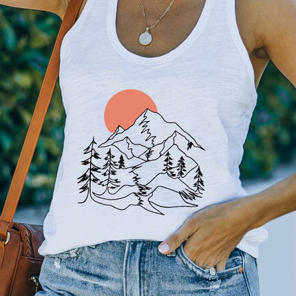 Casual Letter Print MOTORCYCLE Graphic Tank Top