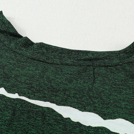 Gradient Color Short Sleeve T-Shirt with Pocket