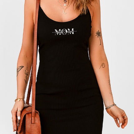 Ribbed Knit Spaghetti Straps Bodycon Mini Dress