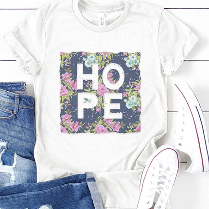 Floral Print Round Neck Short Sleeve Tunic Top