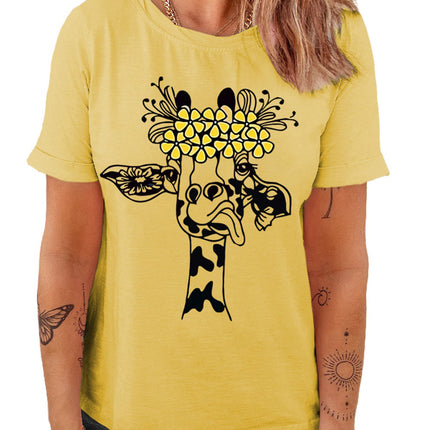 Western Horse Letter Print Graphic T-shirt