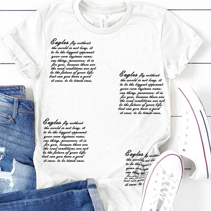 Letters Printed Short Sleeve Graphic T Shirt