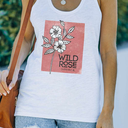 Casual Letter Print MOTORCYCLE Graphic Tank Top