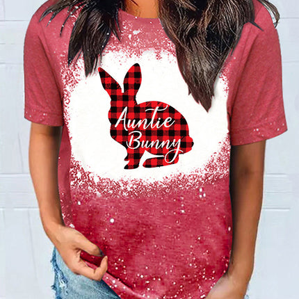 Western Pattern Leopard Letter Print Short Sleeve T-shirt