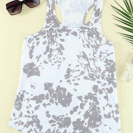 Cow Print Racerback Tank Top
