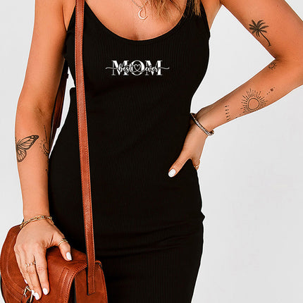 Ribbed Knit Spaghetti Straps Bodycon Mini Dress