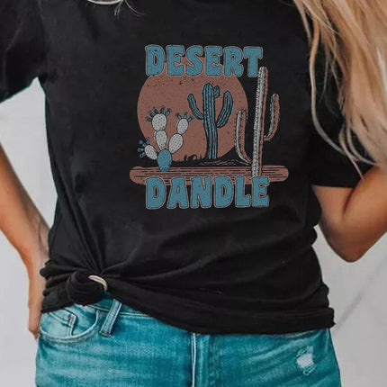 Letters Printed Short Sleeve Graphic T Shirt