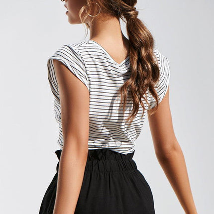 Striped Crop Top with Tie up