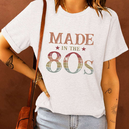 Casual Peach Logo Colorblock Print Graphic Tee