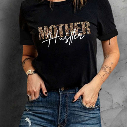 Casual Peach Logo Colorblock Print Graphic Tee