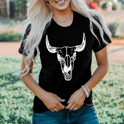 Letters Printed Short Sleeve Graphic T Shirt