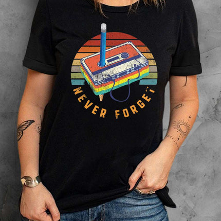 Casual Peach Logo Colorblock Print Graphic Tee