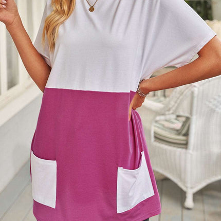Colorblock Pocketed Mini Dress