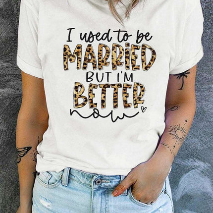 Be Happy Graphic Print Short Sleeve T Shirt