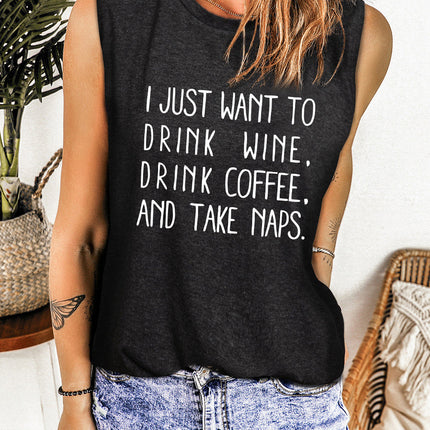 Valentine Heart Print Loose Crew Neck Tank Top