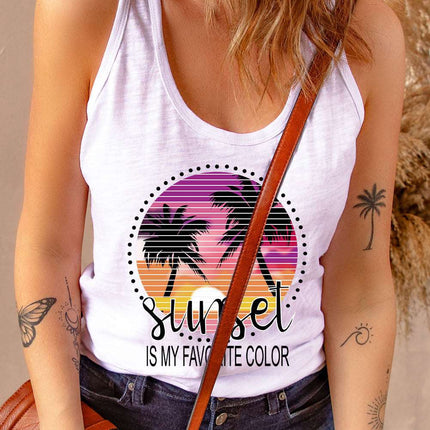 Casual Letter Print MOTORCYCLE Graphic Tank Top
