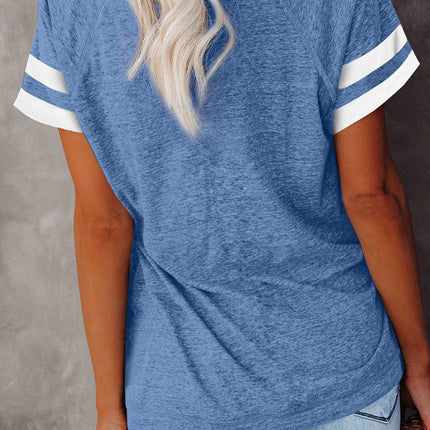 Plain Colorblock Raglan Sleeve T-shirt