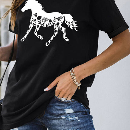 Casual Peach Logo Colorblock Print Graphic Tee