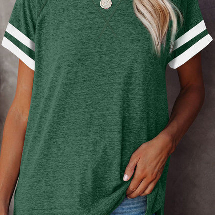 Plain Colorblock Raglan Sleeve T-shirt