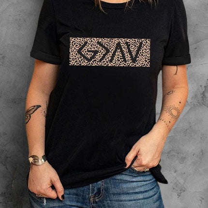 Be Happy Graphic Print Short Sleeve T Shirt