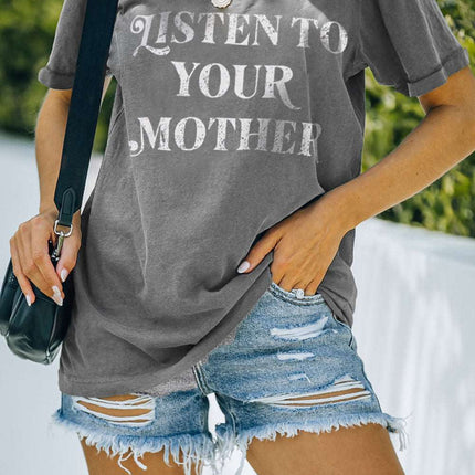 Casual Letter and Car Print Graphic Tee